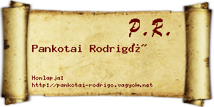 Pankotai Rodrigó névjegykártya